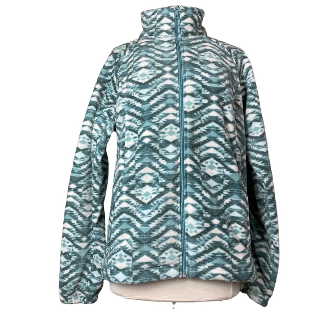 Columbia Teal and White Patterned Jacket
